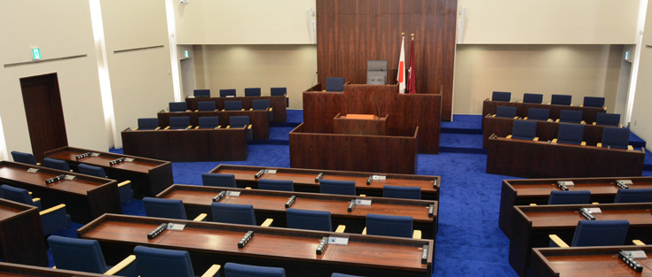 区議会議場の写真