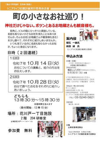 町の小さなお社巡り！神社だけじゃない。ポツンとあるお地蔵さんも観音様も。