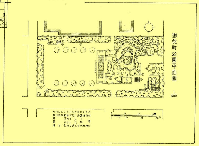 御徒町公園（当時の平面図）