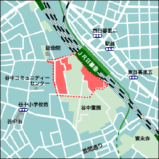 日暮里駅周辺→上野桜木自転車保管所（上野桜木2-24）