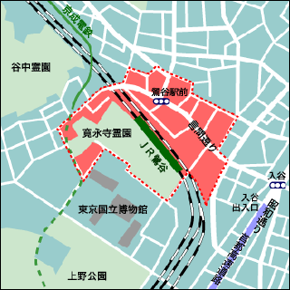 鶯谷駅周辺→清川自転車保管所（清川2丁目24番26号)