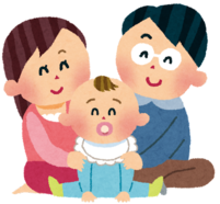 赤ちゃんと家族の図