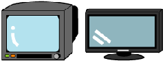 ブラウン管式テレビ・液晶式及びプラズマ式テレビのイラスト
