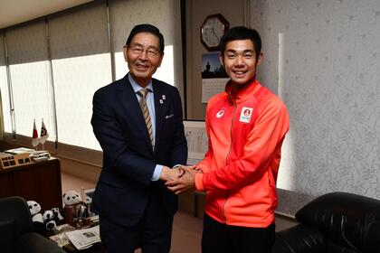 記念撮影の写真