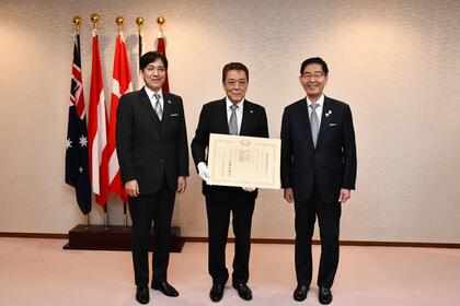 記念撮影の写真