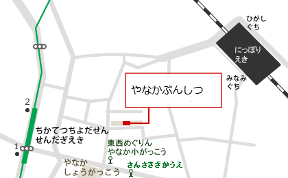 谷中分室の地図