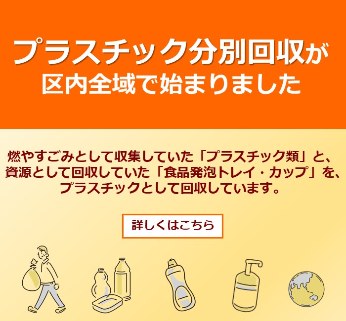 プラスチック分別回収が区内全域で始まりました