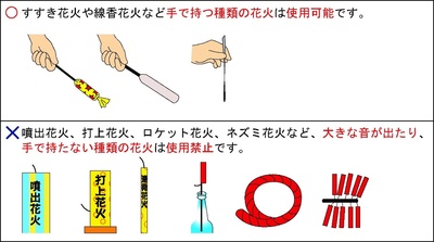 親子花火広場注意ポスター