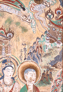 敦煌莫高窟壁画第103窟 南壁 中央釈迦霊山説法図部分